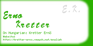 erno kretter business card